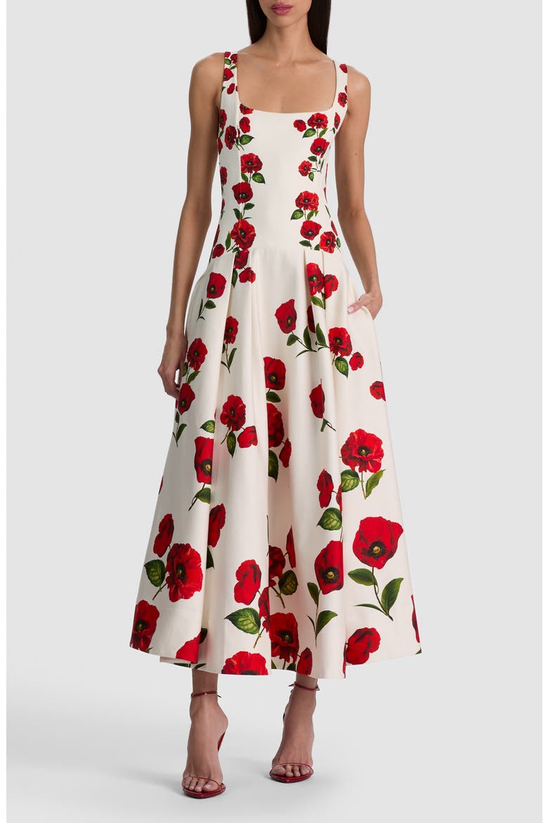 Adley Poppy Print Sleeveless Drop Waist Maxi Dress, Main, color, SUMMER POPPY