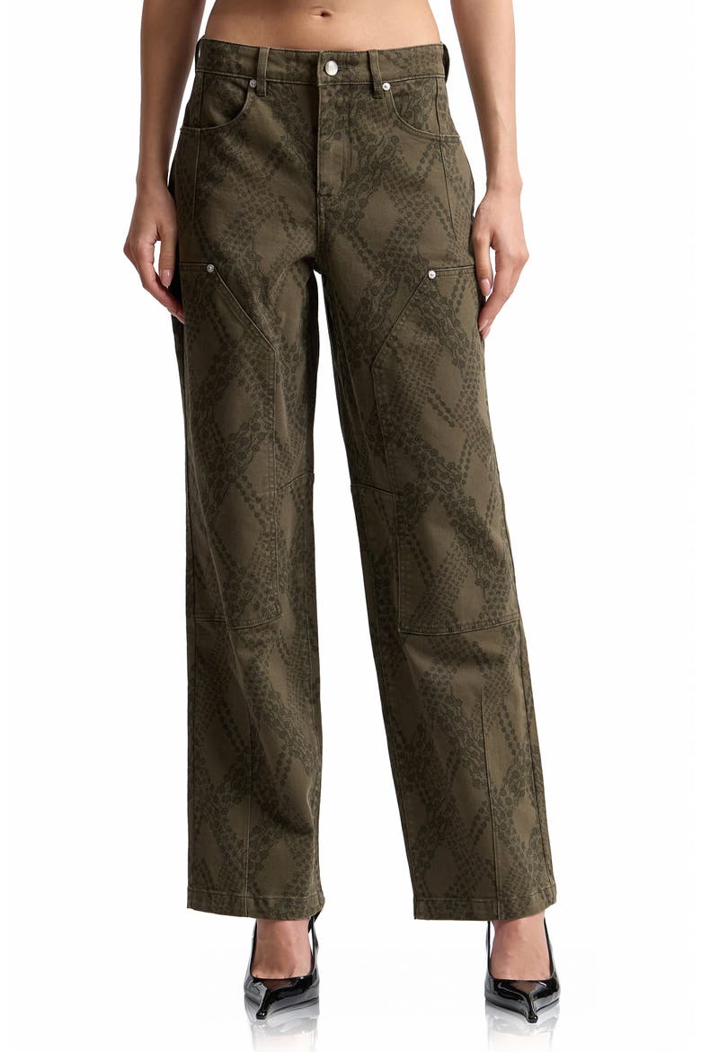 High Waist Tapered Leg Carpenter Jeans, Main, color, RIVERBOAT GARDEN CAMO
