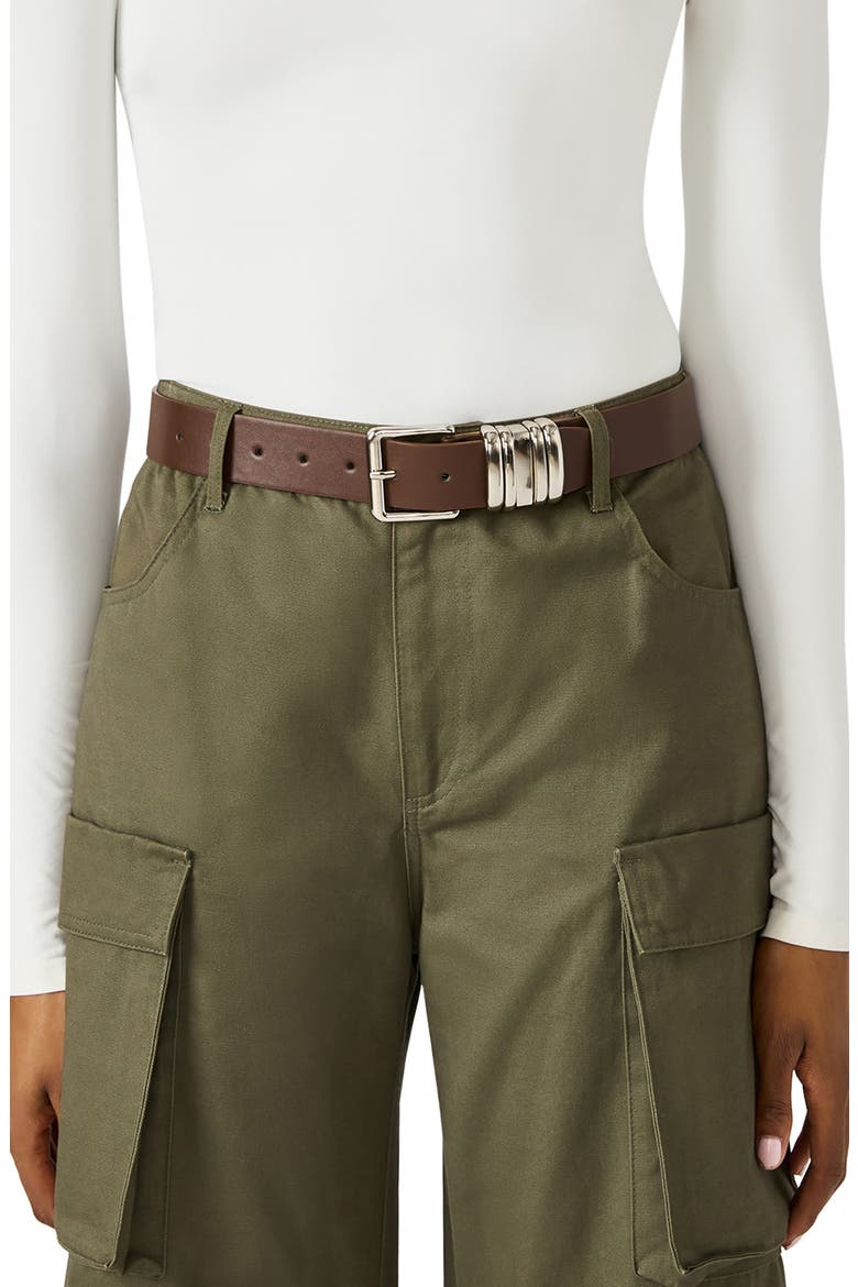 Multi Keeper Faux Leather Belt, Alternate, color, CHOCOLATE