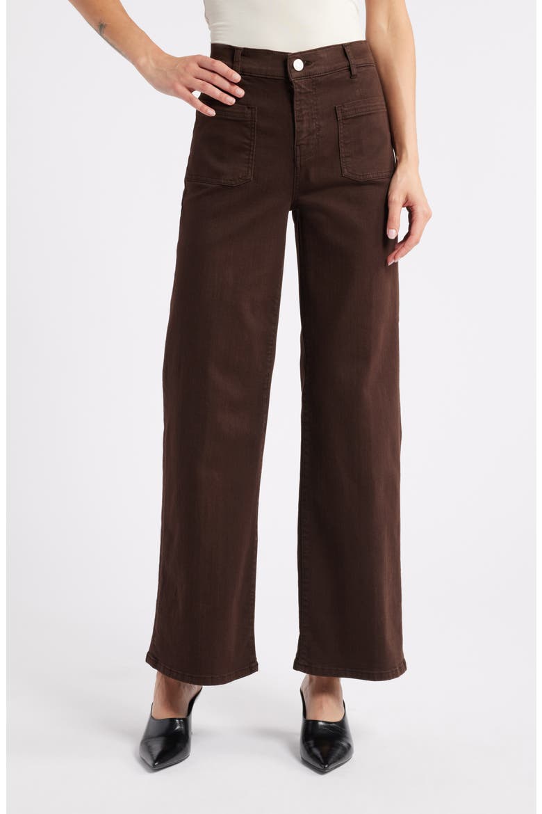 Le Slim Palazzo Pocket High Waist Wide Leg Jeans, Main, color, ESPRESSO
