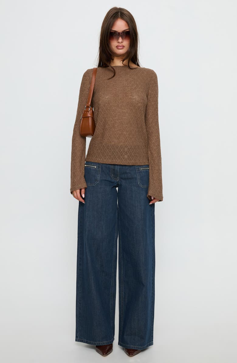 Princess Polly Tuppence Textured Long Sleeve Top, Alternate, color, 