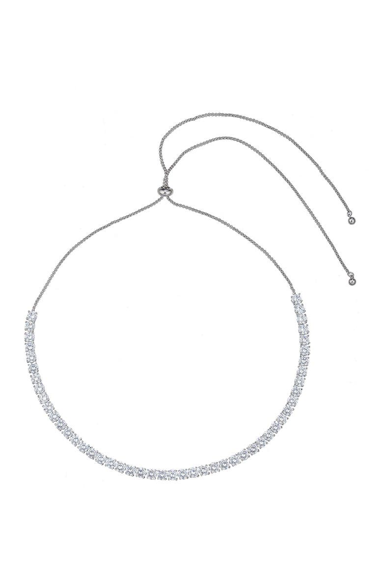 Mia Bolo Tennis Necklace, Main, color, SILVER