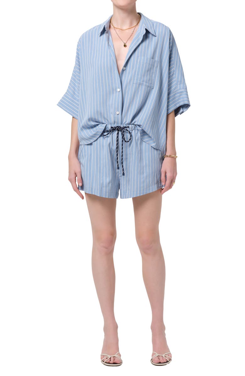 Citizens of Humanity Claire Stripe Origami Button-Up Shirt, Alternate, color, Capri Stripe