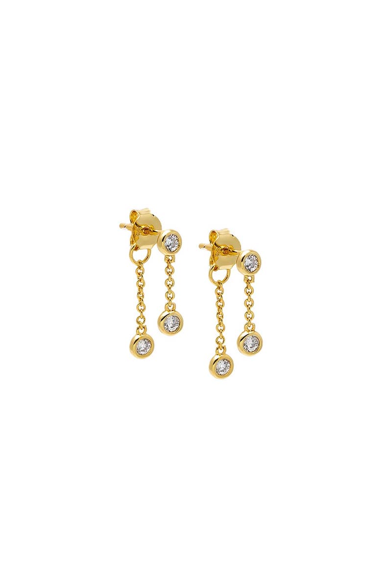 BY ADINA EDEN CZ Multi Bezel Front Back Drop Stud Earring, Main, color, Gold