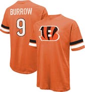 Majestic Threads Men's Majestic Threads Joe Burrow Orange Cincinnati Bengals Name & Number Oversize Fit T-Shirt