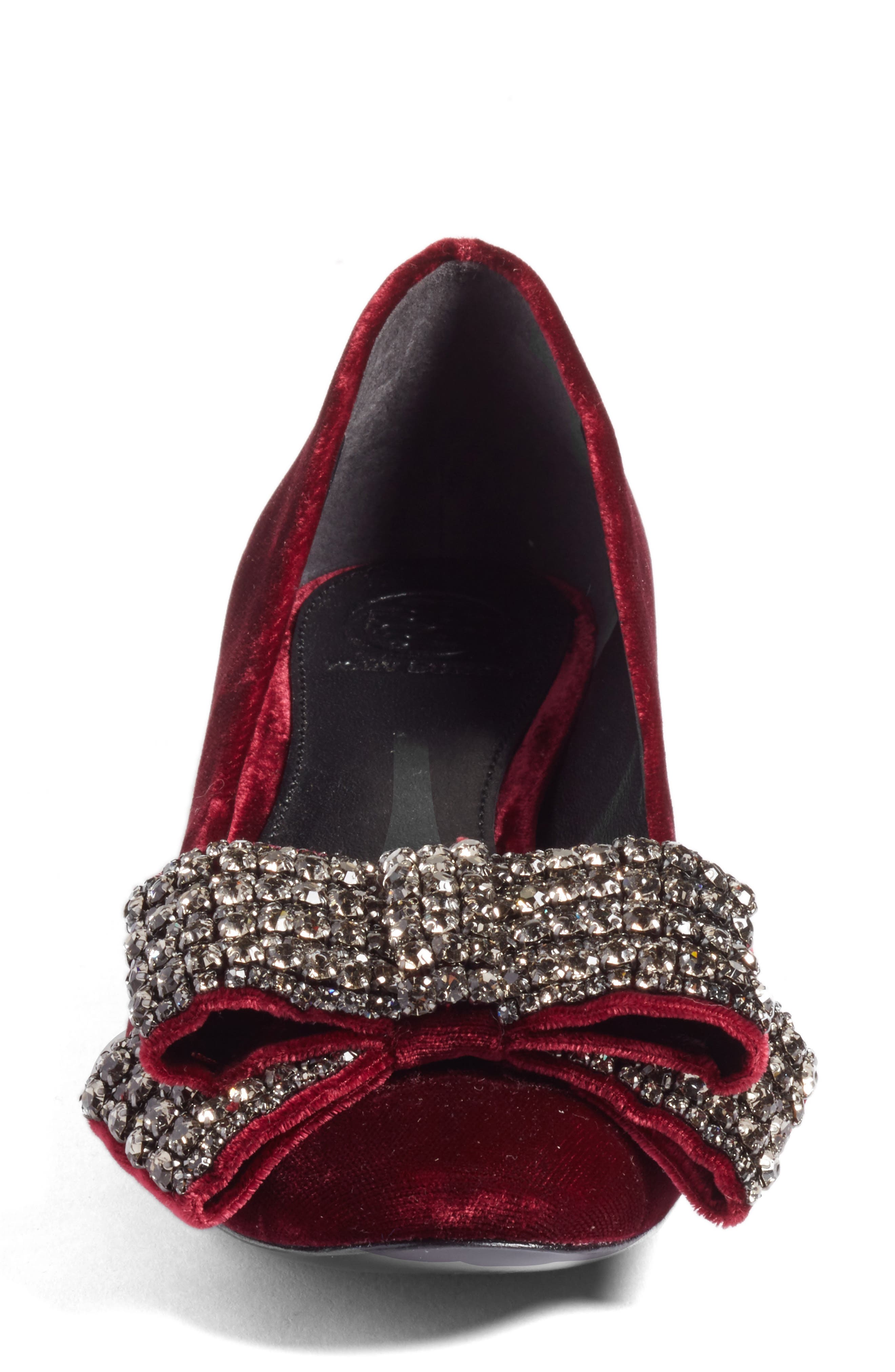 Josephine Embellished Bow Pump, Alternate, color, BORDEAUX MULTI