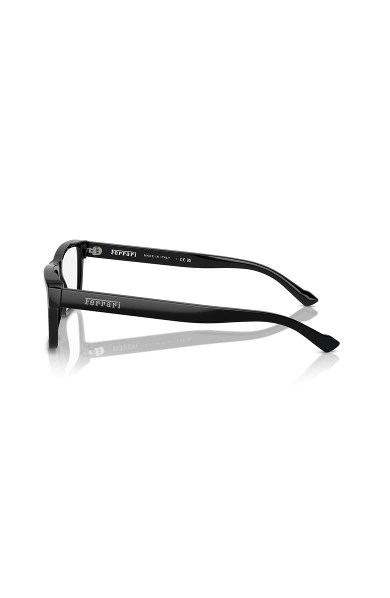 Ferrari 57mm Rectangle optical glasses, Alternate, color, Black
