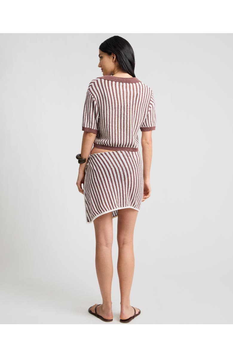 Onia Linen Knit Mini Sarong, Alternate, color, Brown/White