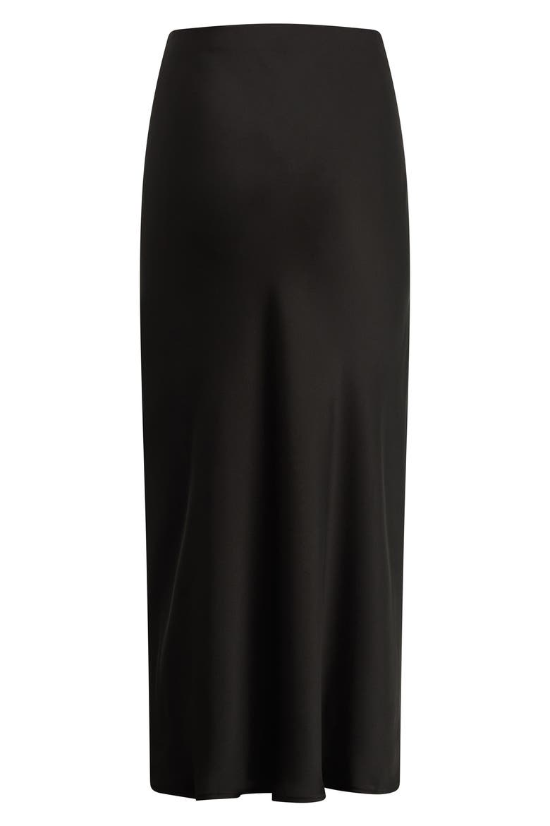 The Favorite Satin Skirt, Alternate, color, BLACK