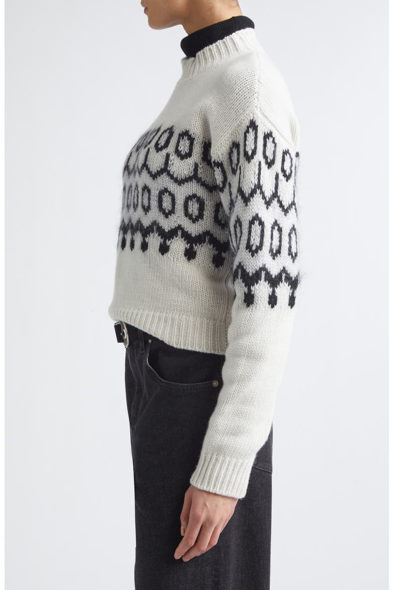 Mock Neck Wool Blend Sweater, Alternate, color, 22-75 BLK LT PRL GRY