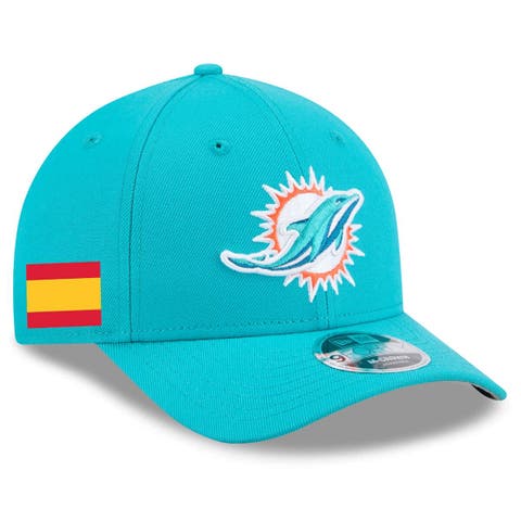 Men's New Era  Aqua Miami Dolphins Spain Side Patch 9FORTY M-Crown Adjustable Hat