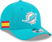 New Era Men's New Era  Aqua Miami Dolphins Spain Side Patch 9FORTY M-Crown Adjustable Hat