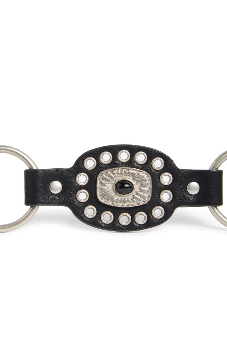 Vince Camuto Concho Link Belt, Alternate, color, Black Silver