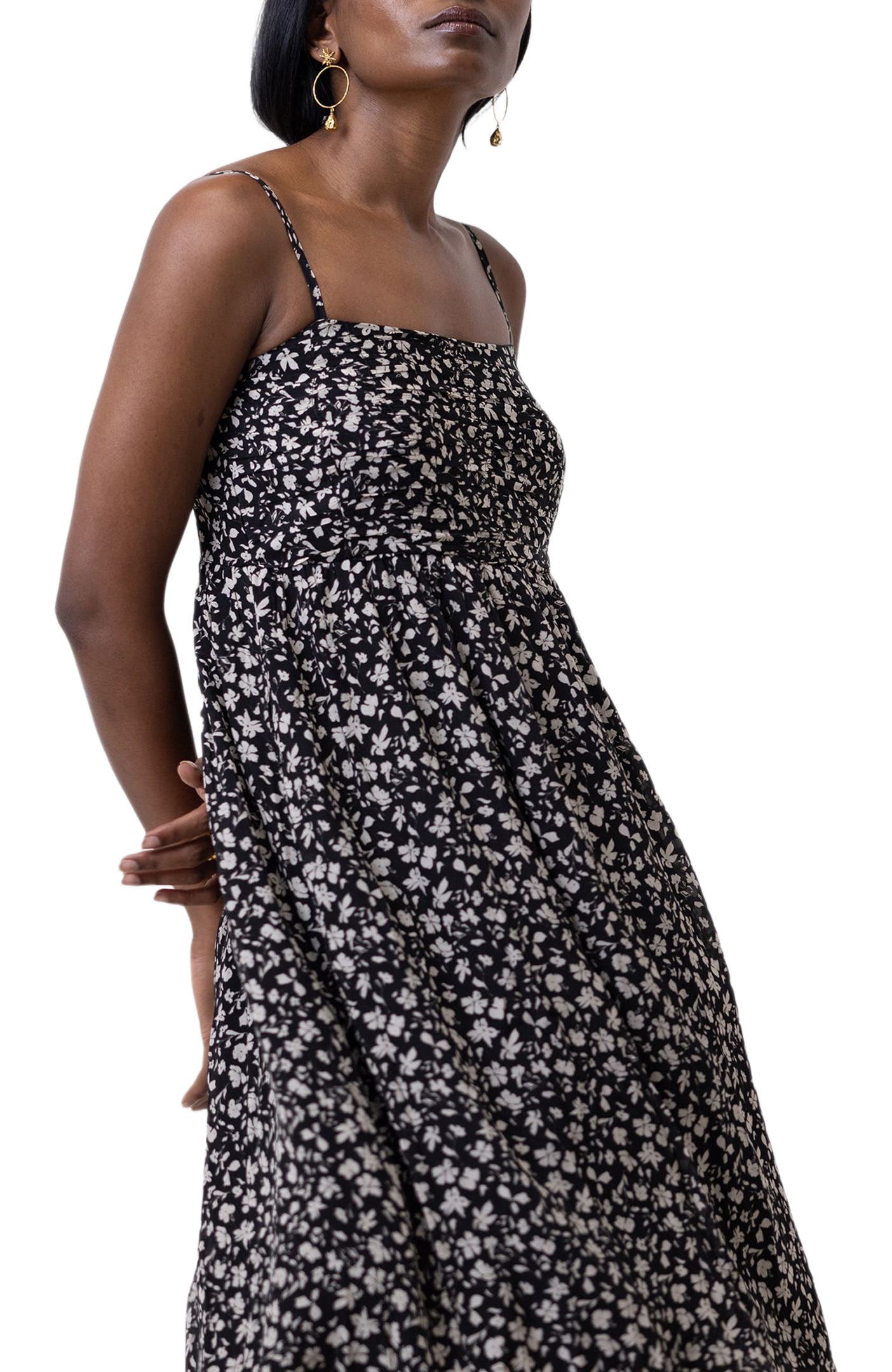 Ruched Strappy Mini Dress