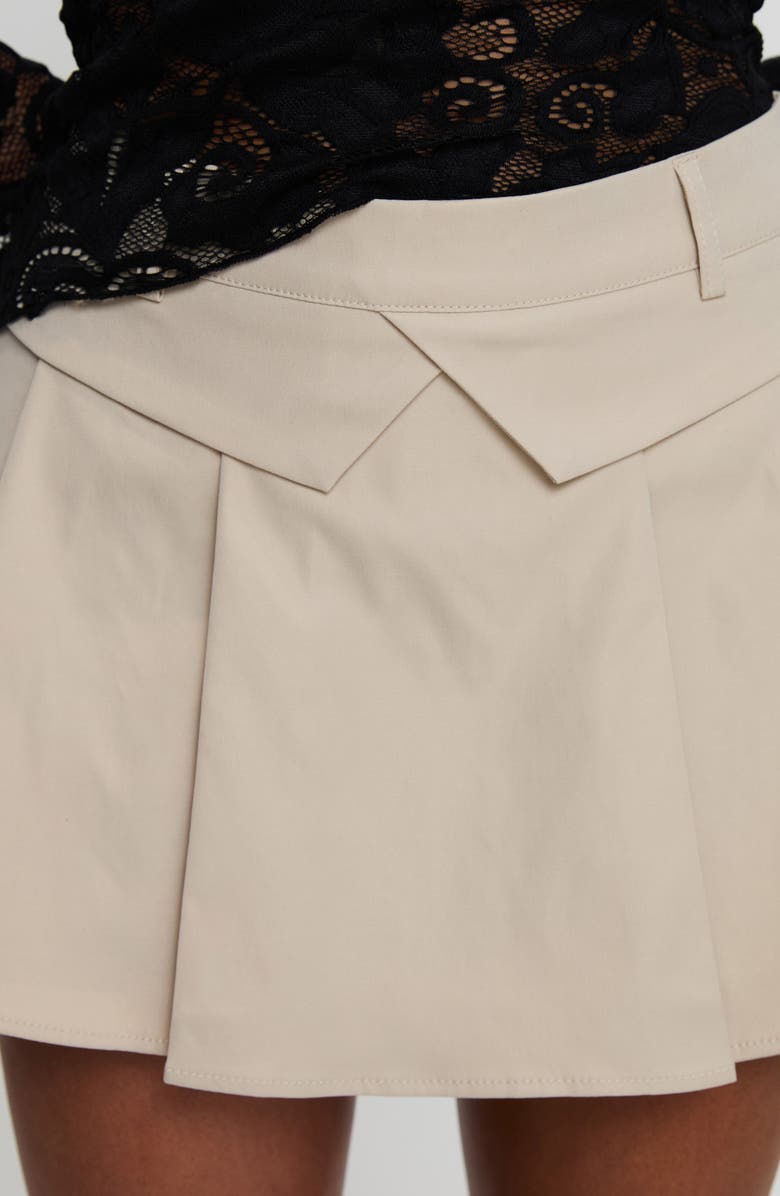 Princess Polly Khaite Pleated Miniskirt, Alternate, color, Beige