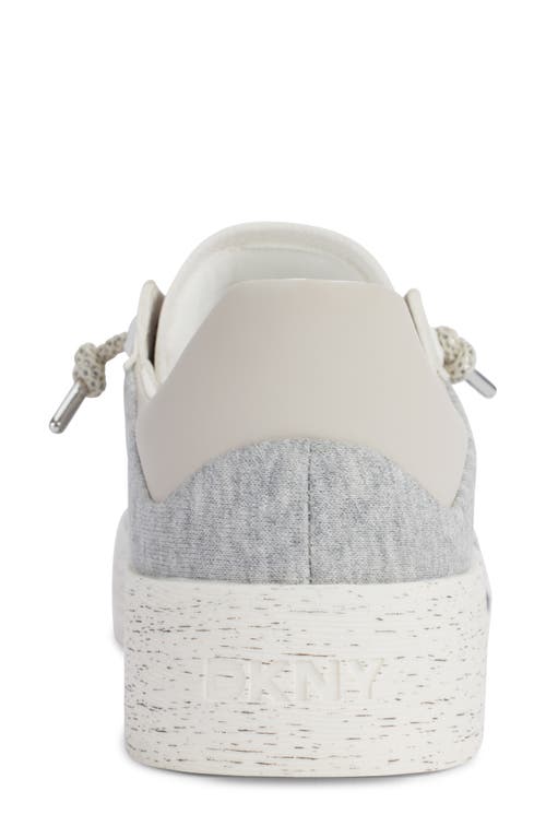 Dkny Ginali Logo Graffiti Platform Sneaker In Grey/white
