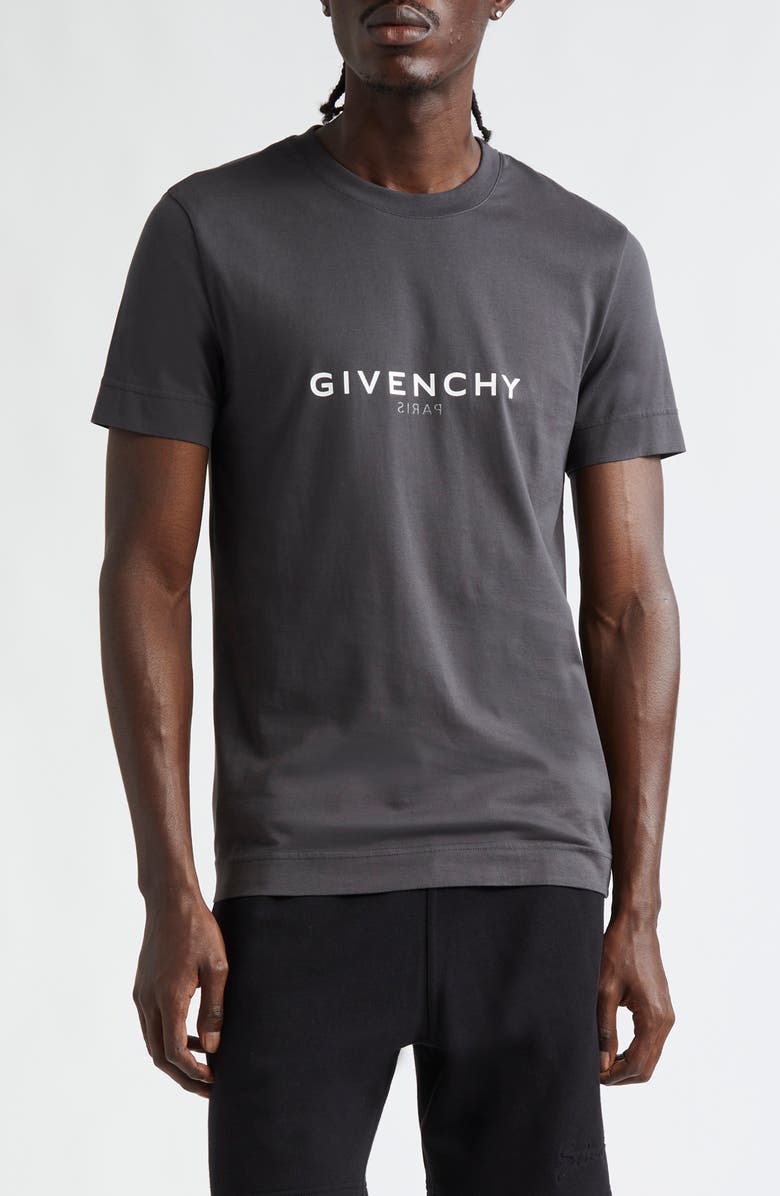 Givenchy Slim Fit Logo T-Shirt, Main, color, Charcoal