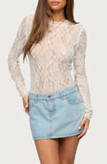 EDIKTED Rosalinda Lace Sheer Bodysuit