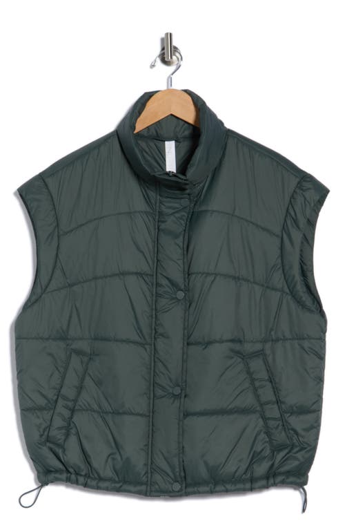 Z By Zella Channel Quilted Puffer Vest In Green