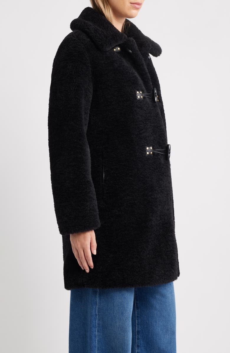Sam Edelman Faux Fur Toggle Coat, Alternate, color, Black