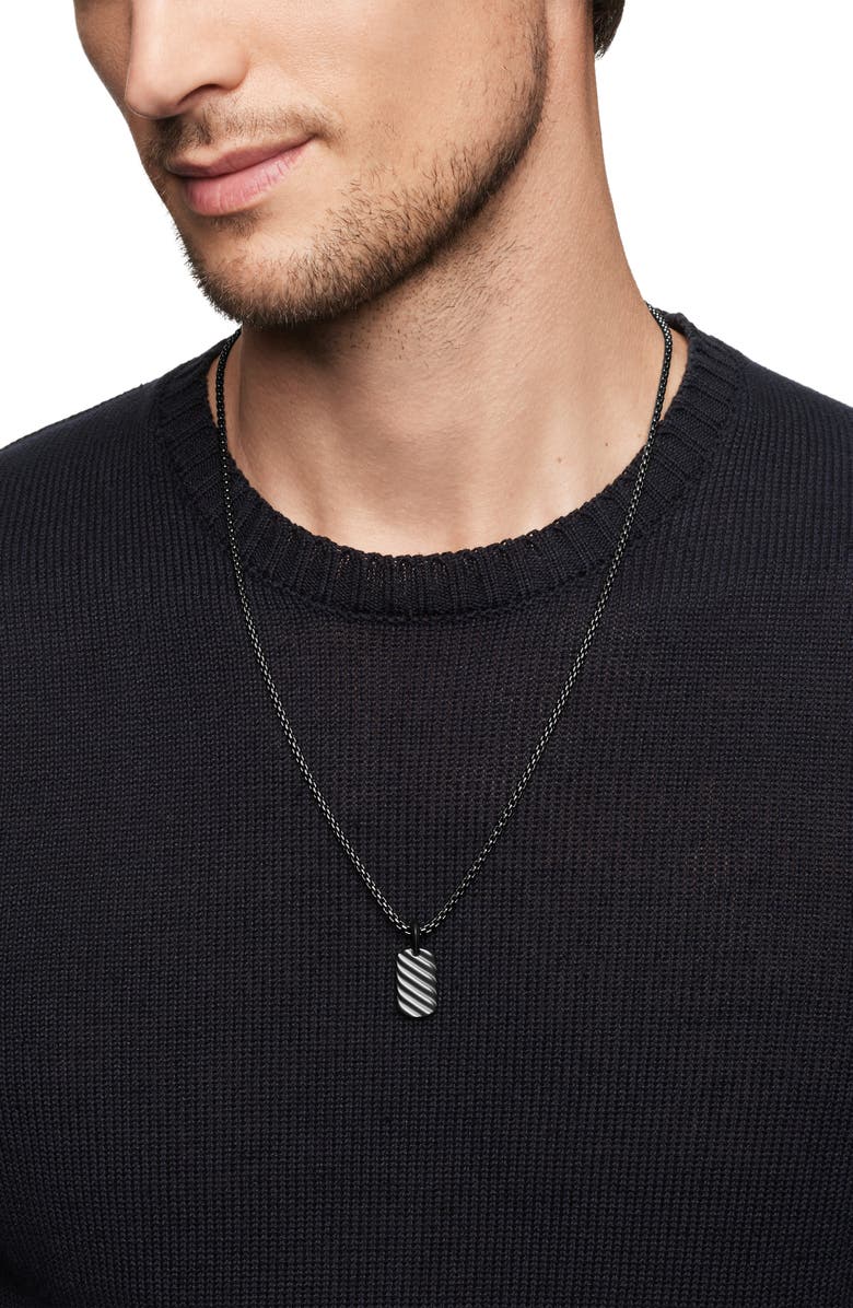 David Yurman Sculpted Cable Tag in Black Titanium, Alternate, color, 