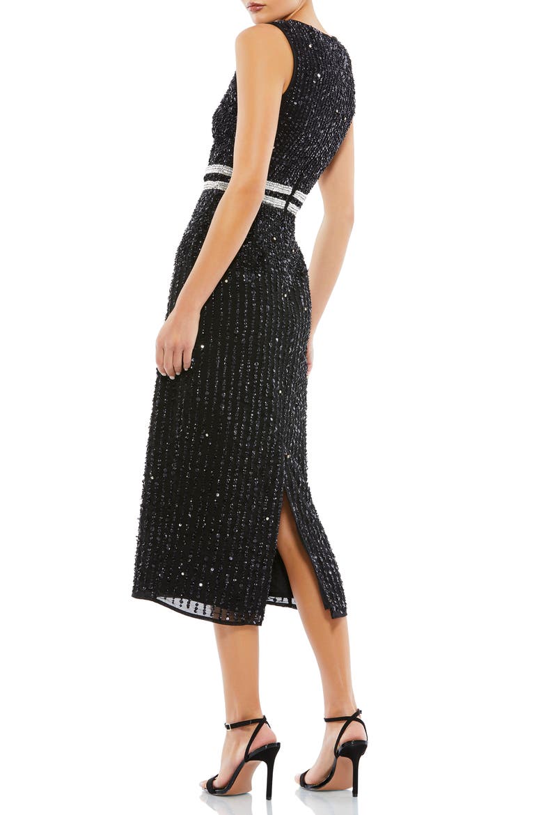 Vertical Sequin Sheath Cocktail Dress, Alternate, color, BLACK