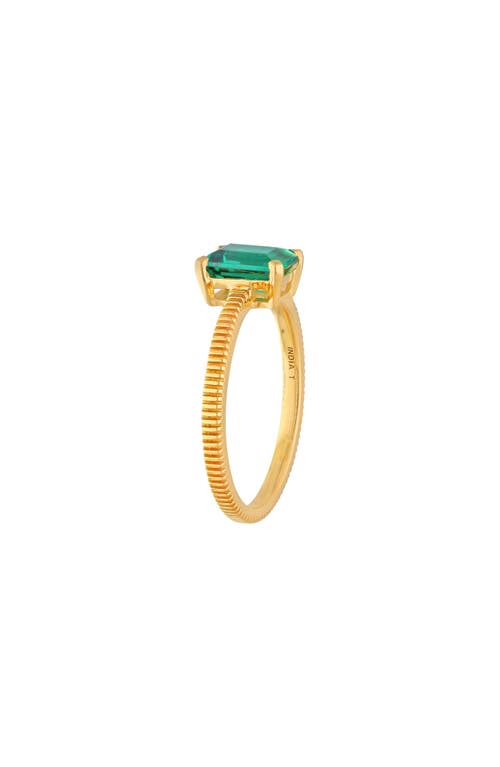 Ys Gems Lab-grown Zambian Emerald Ring In Green