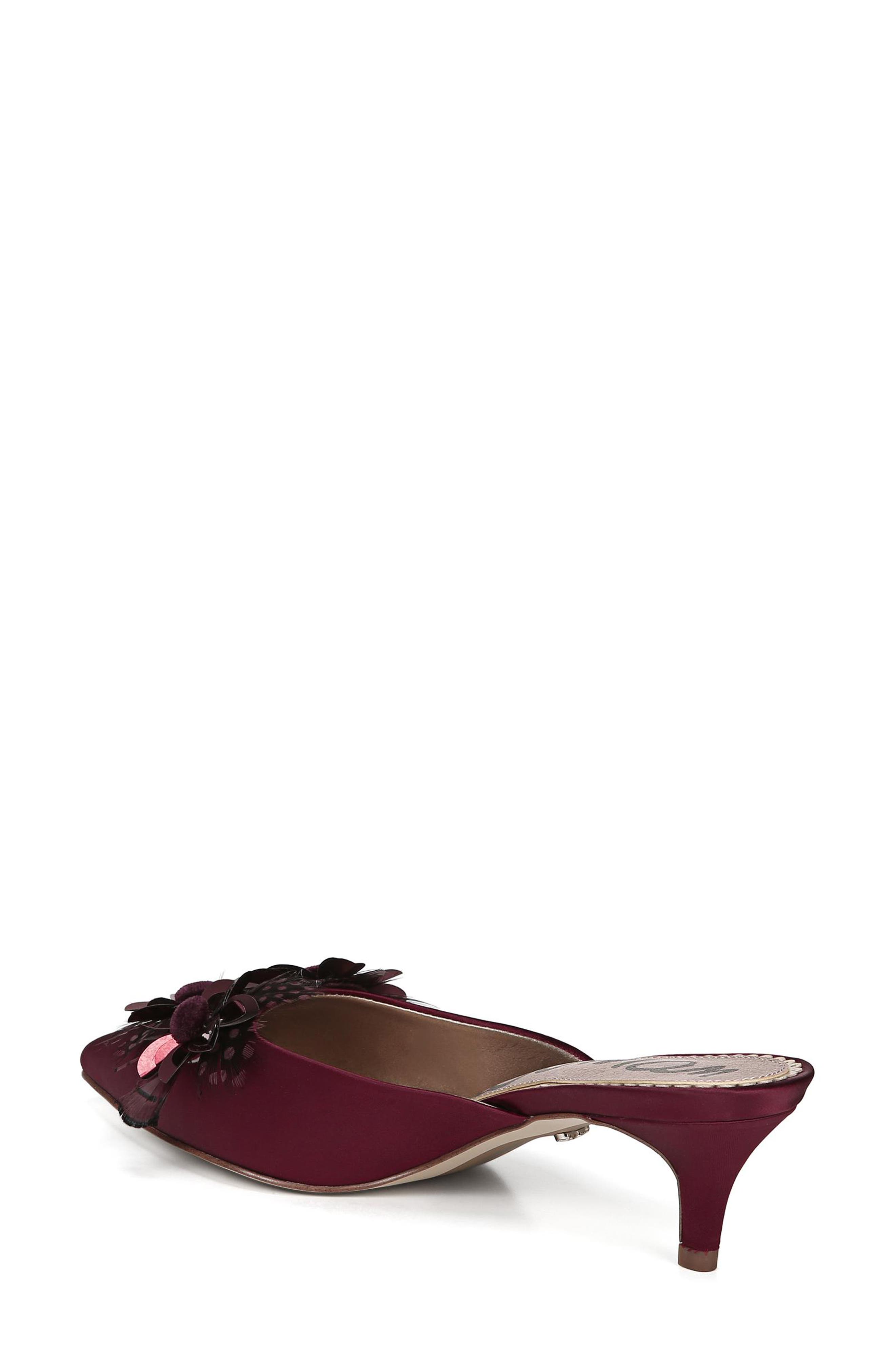 Dorcy Embellished Mule, Alternate, color, BEET RED SATIN