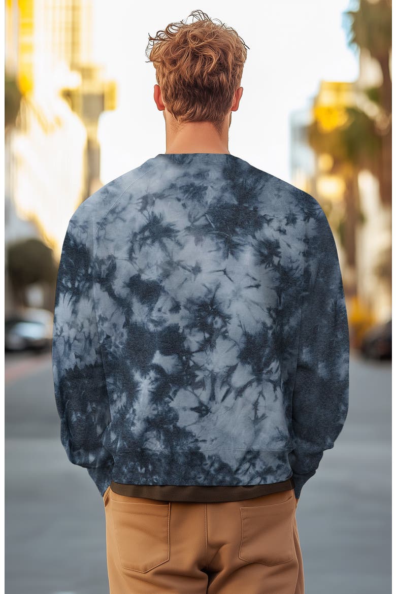 Smile Face Tie Dye Crewneck Sweatshirt, Alternate, color, Tie Dye Black