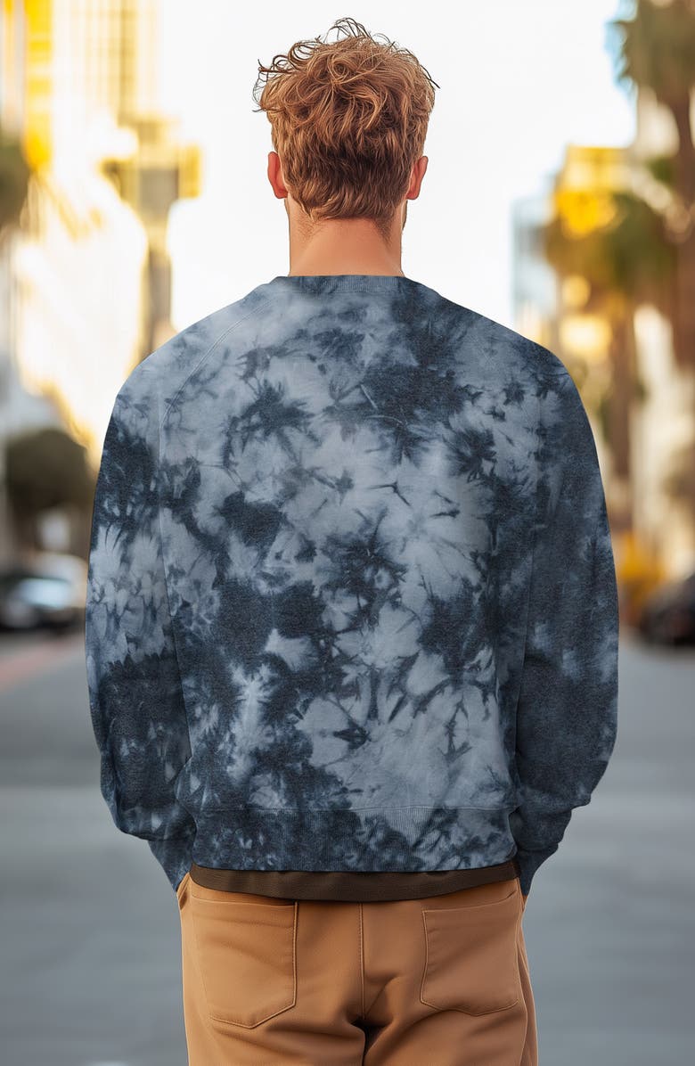 Dalix Smile Face Tie Dye Crewneck Sweatshirt, Alternate, color, Tie Dye Black