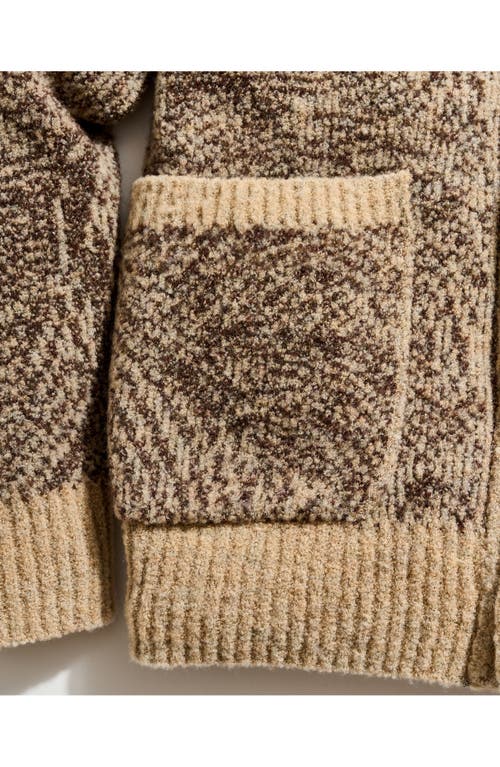 Billy Reid Flow Merino Wool Blend Jacquard Cardigan In Brown