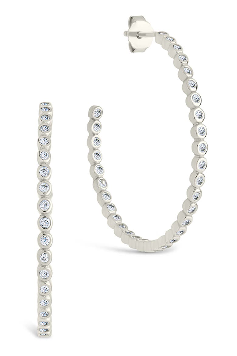 Bezel Cubic Zirconia Hoop Earrings video