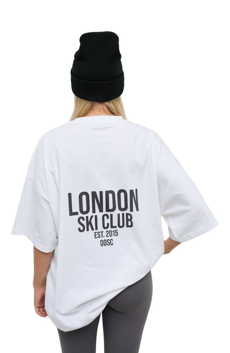 OOSC London Ski Club Oversize T-Shirt - White, Alternate, color, White