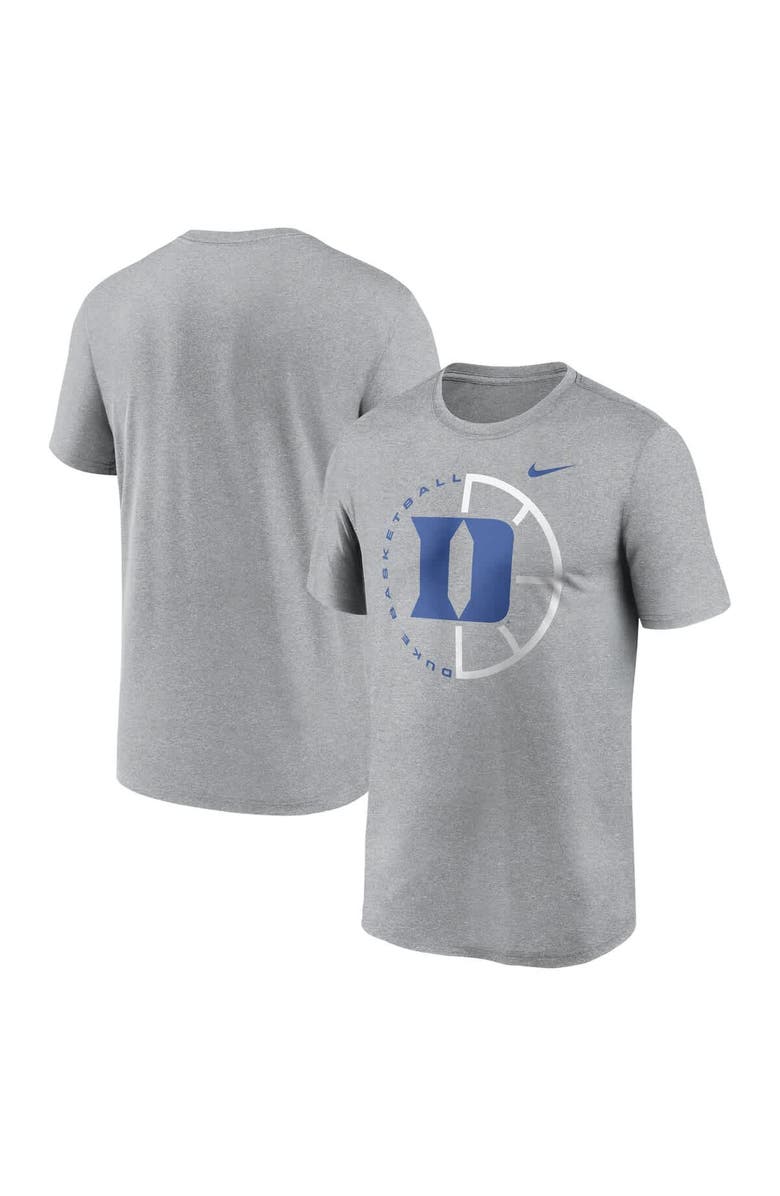 Nike Men's Nike Heather Gray Duke Blue Devils Legend Basketball Icon Performance T-Shirt, Main, color,
