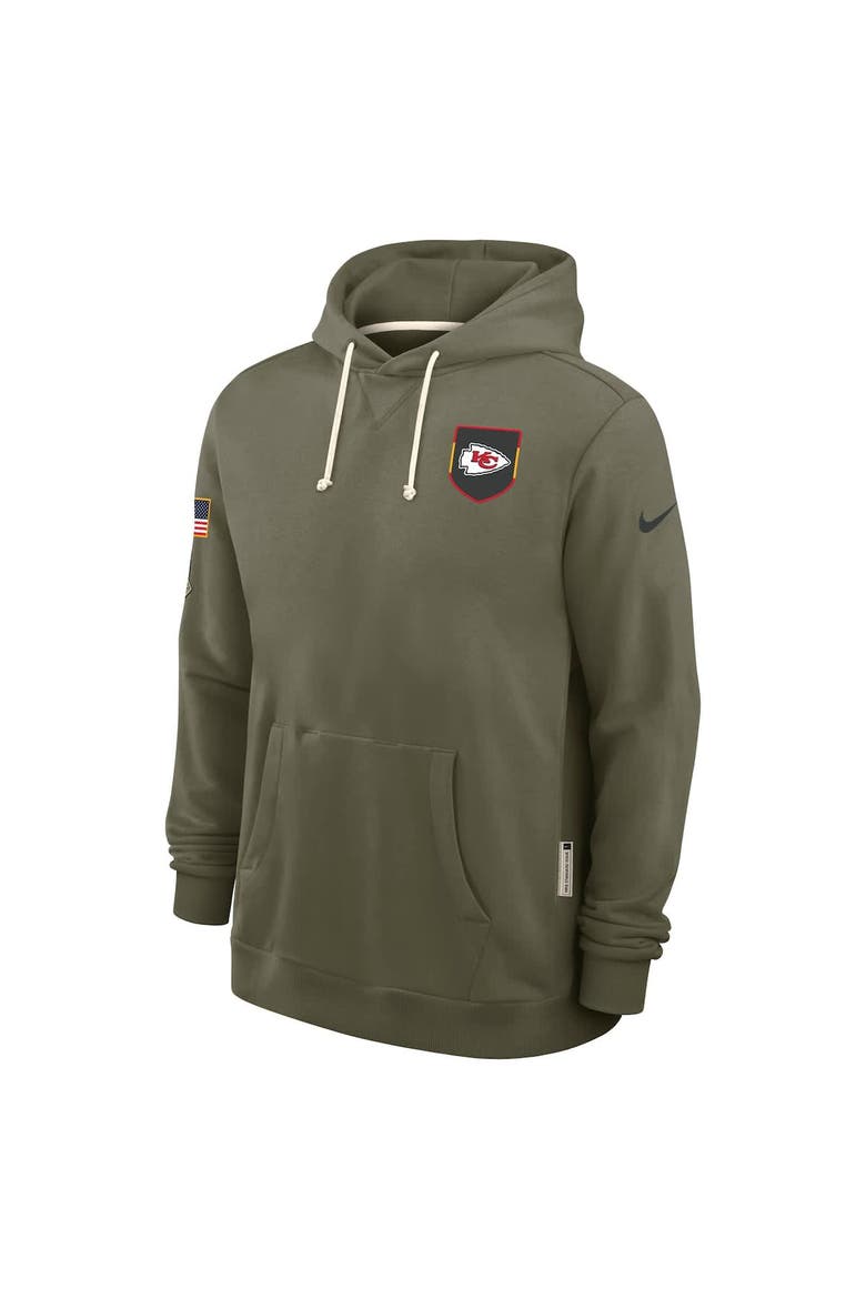 Men's Nike Olive Kansas City Chiefs 2025 Salute to Service Sideline Standard Issue Dri-FIT Hoodie, Alternate, color, Olive