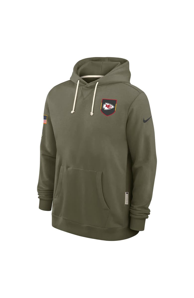 Nike Men's Nike Olive Kansas City Chiefs 2025 Salute to Service Sideline Standard Issue Dri-FIT Hoodie, Alternate, color, Olive