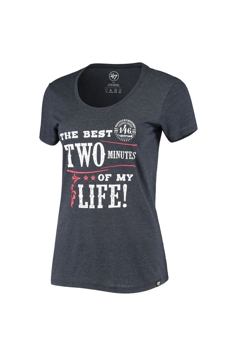 Women's '47 Heathered Navy Kentucky Derby 146 The Best Two Minutes T-Shirt, Alternate, color, Heather Navy