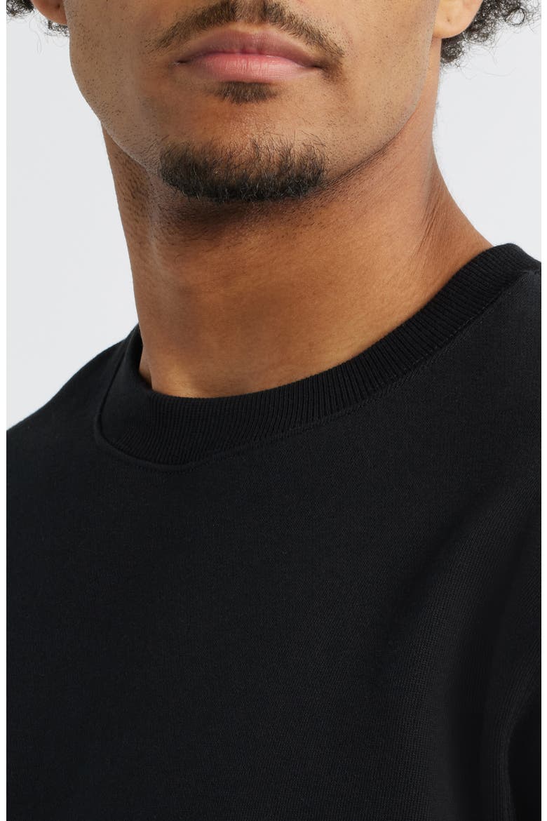 Logo Patch Cotton Fleece Crewneck Sweatshirt, Alternate, color, BLACK