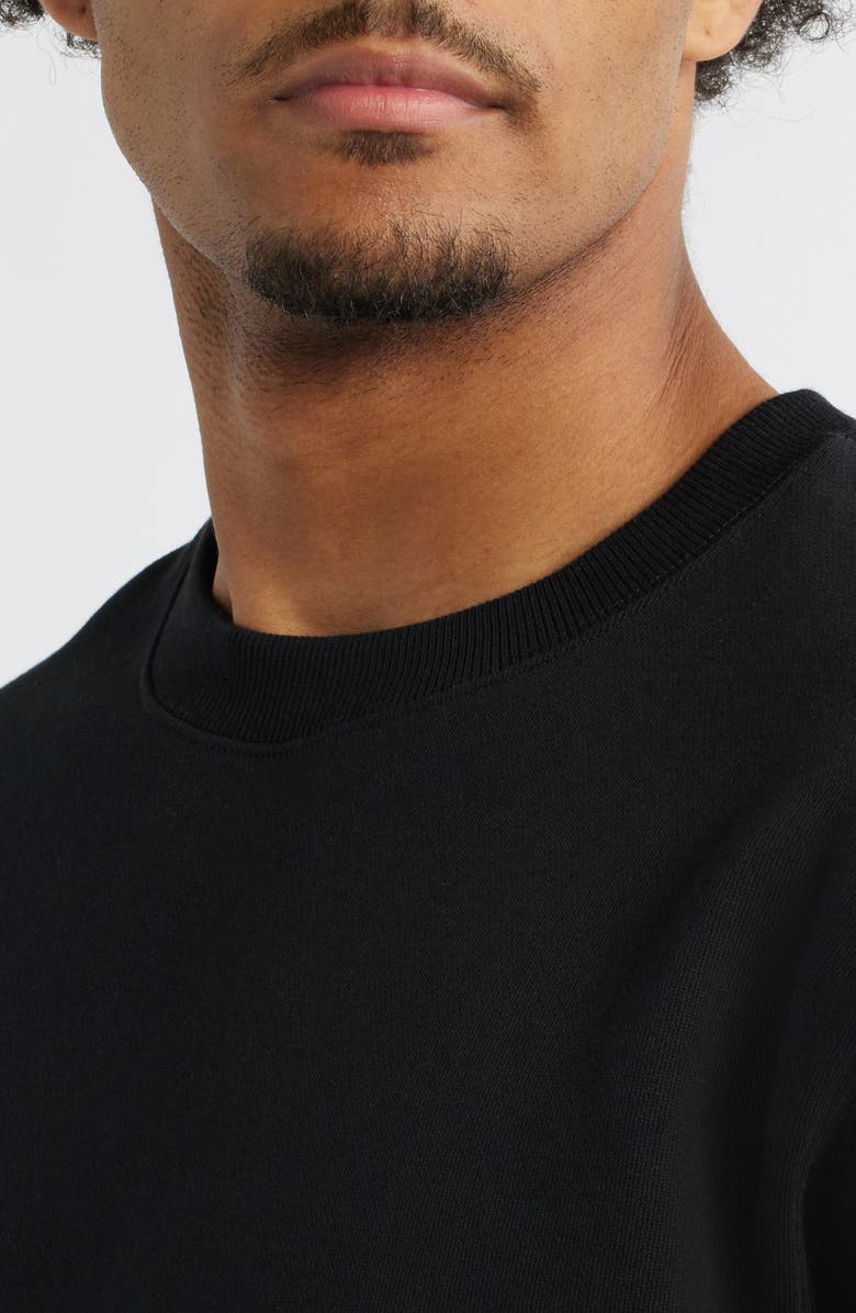 Alpha Industries Logo Patch Cotton Fleece Crewneck Sweatshirt, Alternate, color, Black