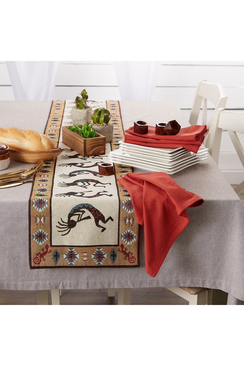 Kokopelli Tapestry Table Runner 13x72", Alternate, color, Kokopelli
