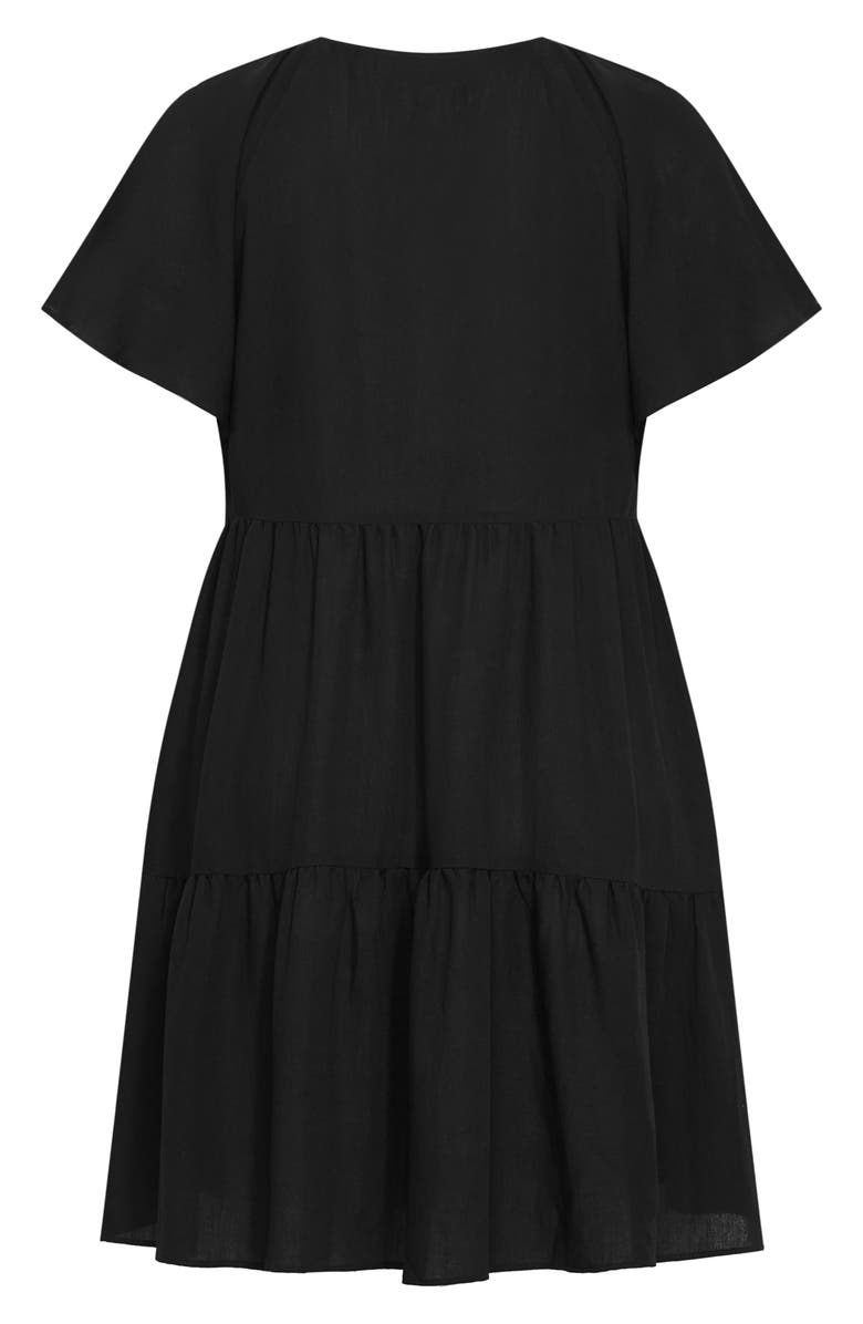 City Chic Embroidered Off the Shoulder Dress, Alternate, color, Black