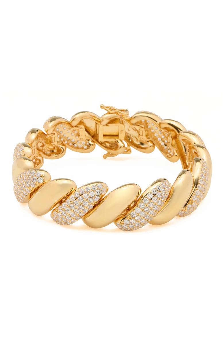 Pavé Twist Bracelet, Main, color, GOLD