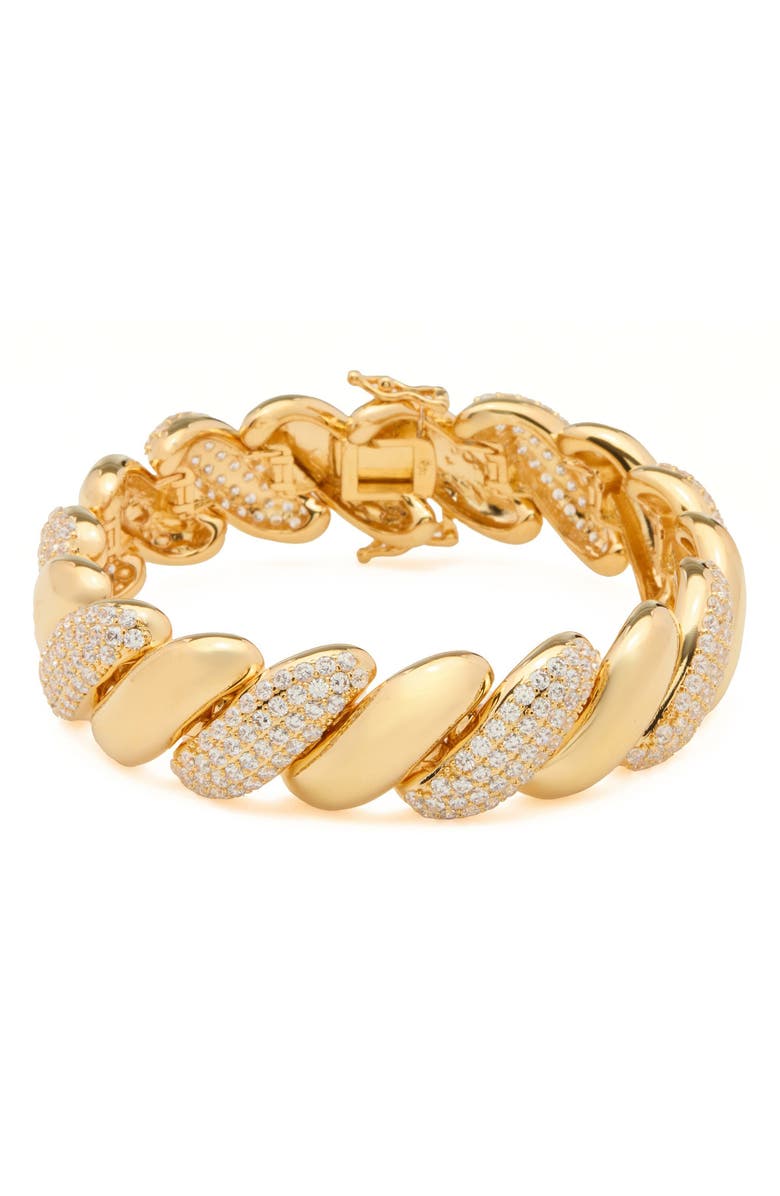 st. Moran Pavé Twist Bracelet, Main, color, Gold