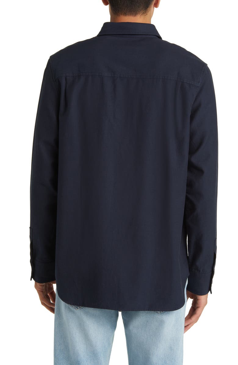 COS Regular Fit Twill Popover Shirt, Alternate, color, Blue Dark