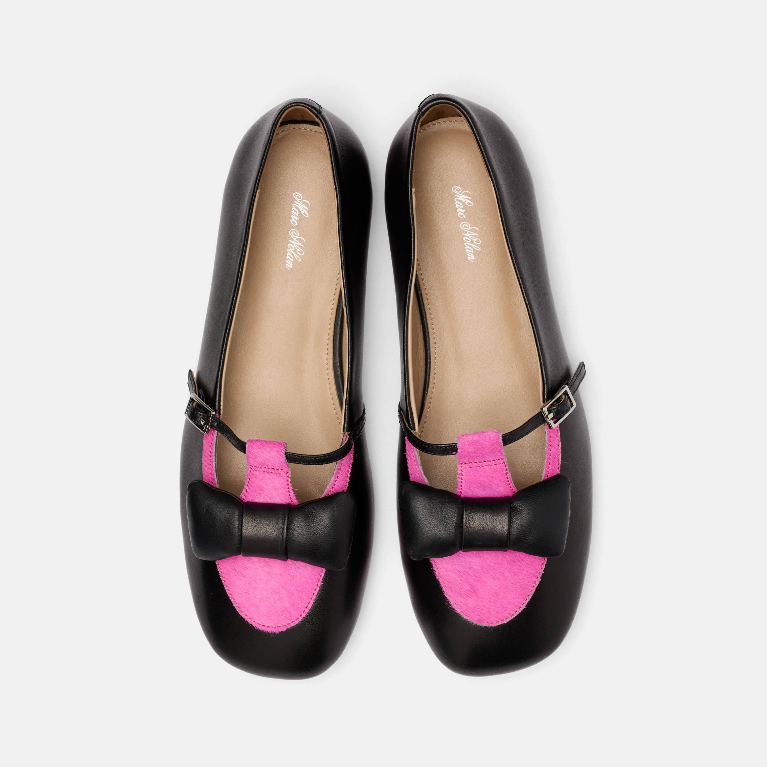 MARC NOLAN Mina Leather Mary Jane Flats, Alternate, color, Black/Magenta