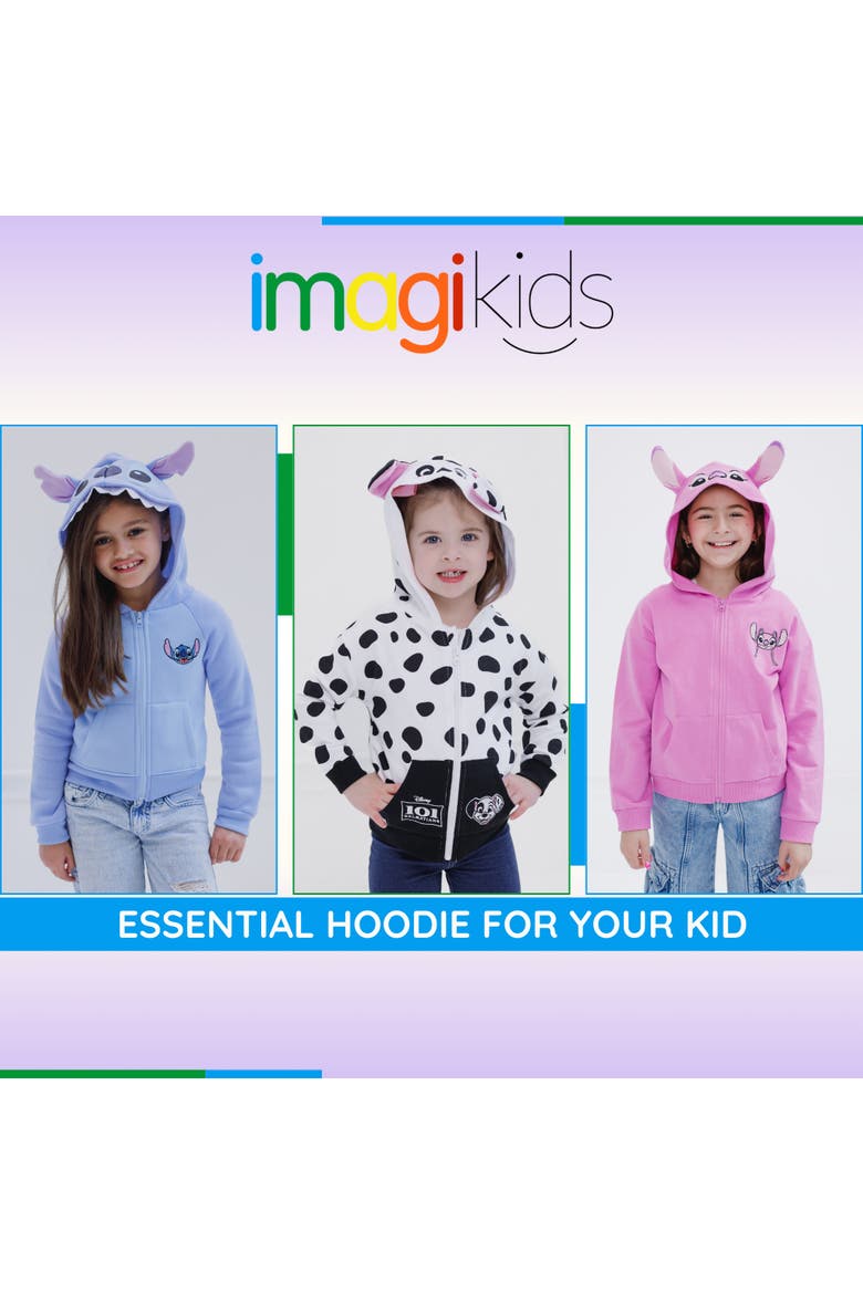 Lilo & Stitch Fleece Zip-Up Hoodie, Alternate, color, Angel Pink
