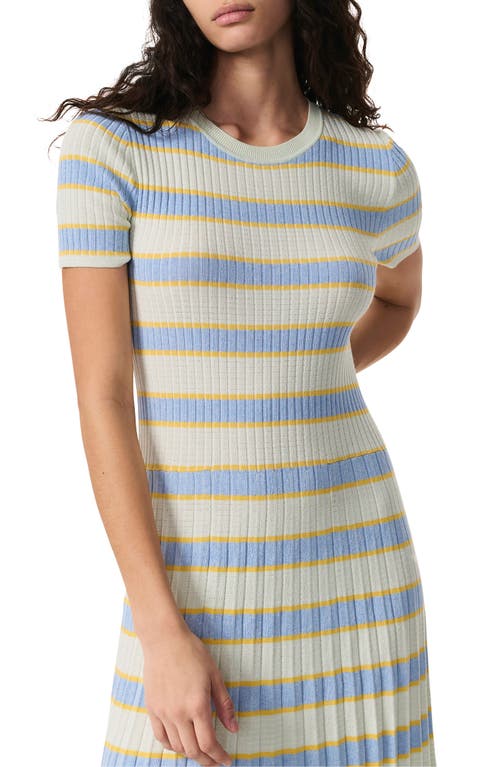 Rag & Bone Eloise Stripe Pleated Rib Sweater Dress In Multi