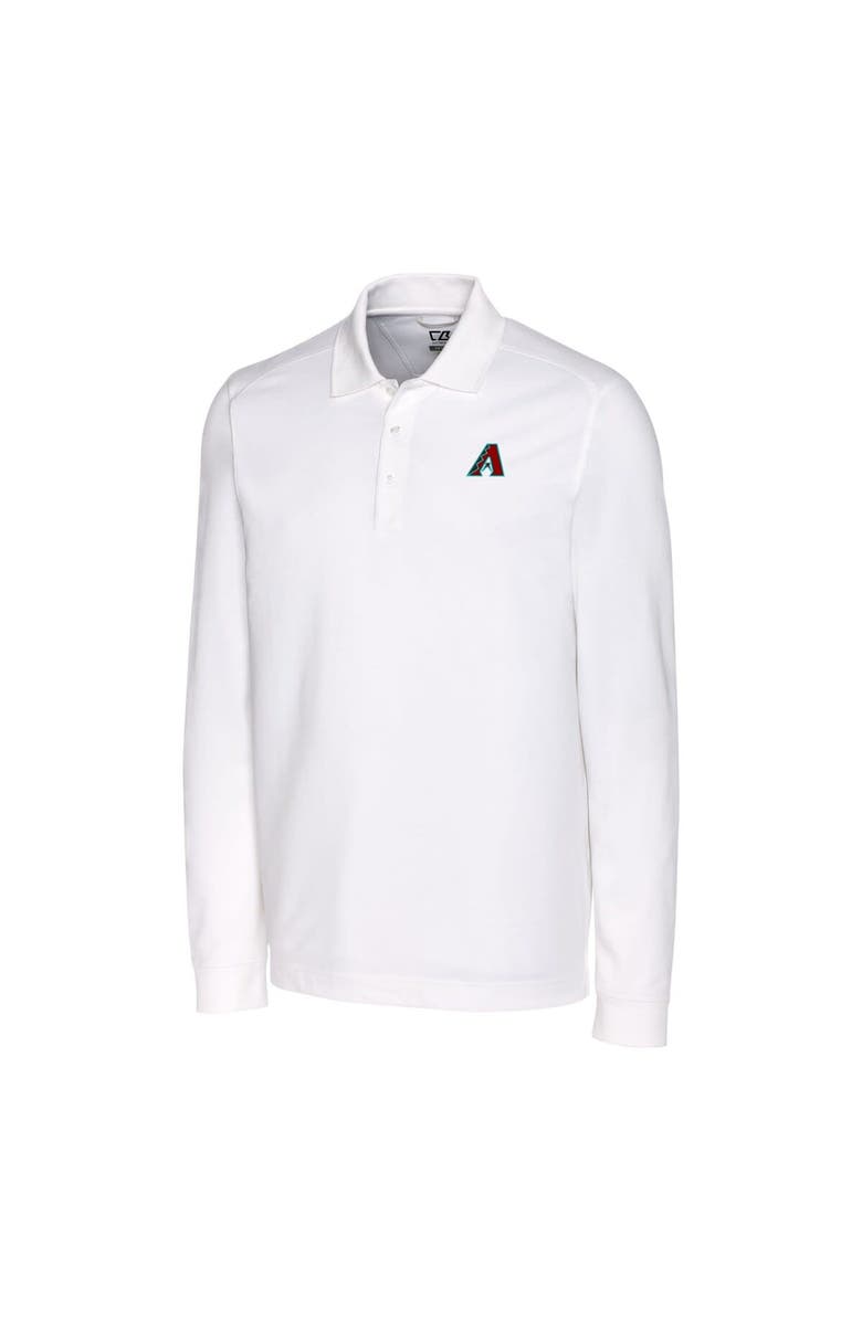 Cutter & Buck Men's Cutter & Buck  White Arizona Diamondbacks Advantage Tri-Blend Pique Long Sleeve Polo, Alternate, color, 