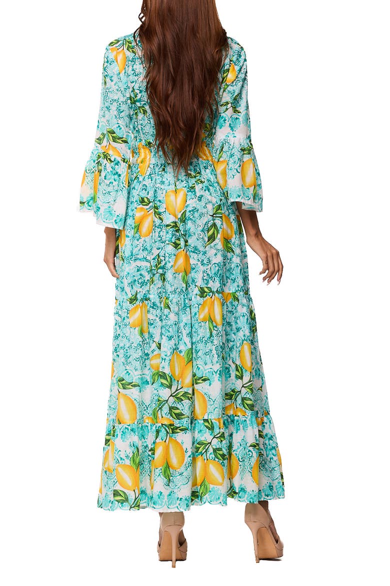 Long Sleeve Smocked Waist Maxi Dress, Alternate, color, GREEN
