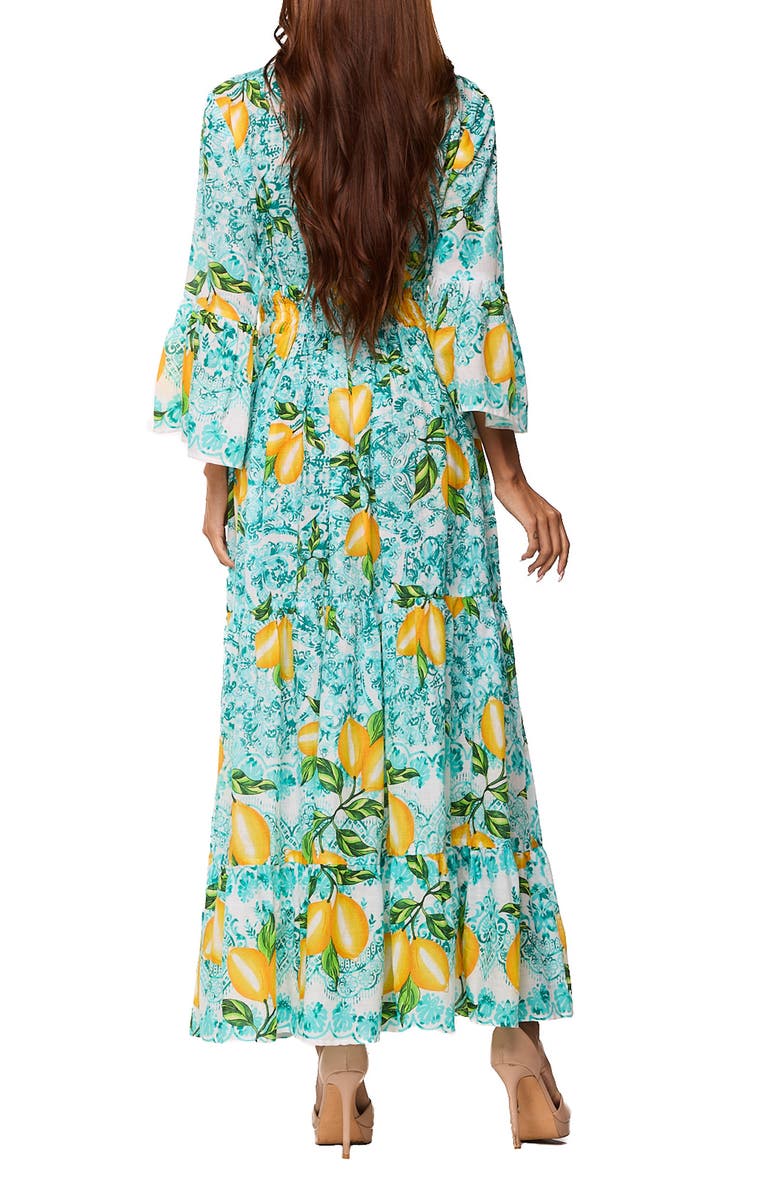 RANEES Long Sleeve Smocked Waist Maxi Dress, Alternate, color, Green